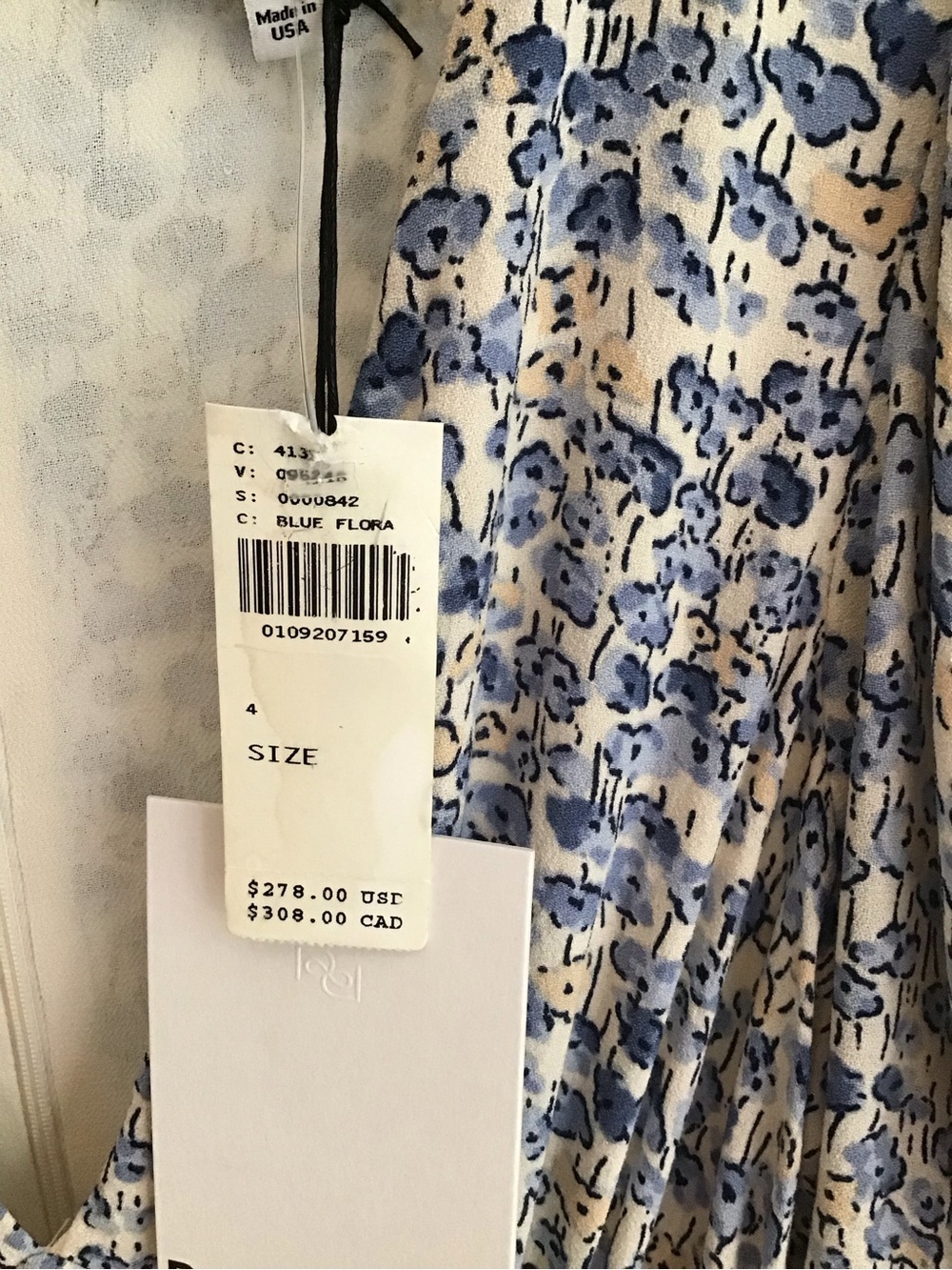 Reformation Naira Midi Dress Size 4 Blue Floral - Picture 7 of 16